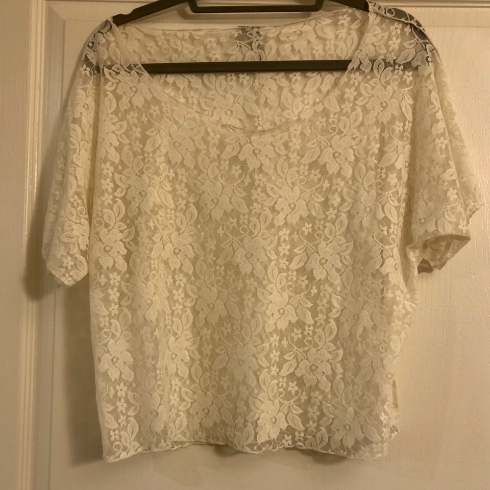 Late Off White BKE Lace Crop Top